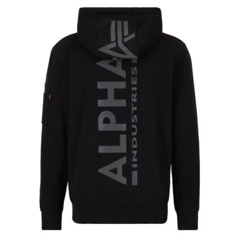 Alpha Industries Mikina Back Print Hoody černá | rainbow refl.