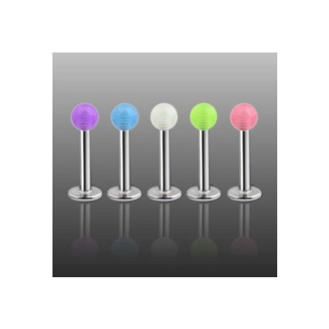 Labret - průsvitná barevná kulička - Barva piercing: Neonová - Zelená Šperky eshop