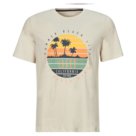 Jack & Jones JJSUMMER VIBE TEE SS CREW NECK Béžová