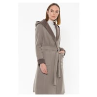 Z6422 DEWBERRY WOMEN'S COAT-PLAIN BEIGE