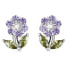 GRACE Silver Jewellery Stříbrné náušnice Amálka - květina, stříbro 925/1000 E-BSE592-VT/119 Fial
