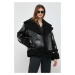Bunda Karl Lagerfeld dámská, černá barva, přechodná, oversize