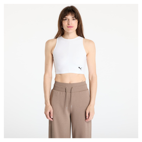Top Puma Wardrobe Essentials Ribbed Crop Top PUMA White