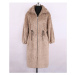 Dlouhý kožich na zip beránek zimní kabát s kapucí