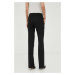 Kalhoty MICHAEL Michael Kors dámské, černá barva, jednoduché, medium waist