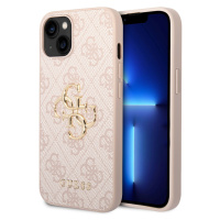 Guess PU 4G Metal Logo Zadní Kryt pro iPhone 15 Plus Pink