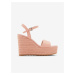 Meruňkové dámské kožené sandály na klínku ALDO Jeigh