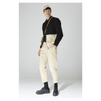 Trendyol Limited Edition Beige Men's Essential Fit Belt Waisted Double Leg Pleated Trousers