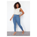 Trendyol Curve Blue Leggings Look Ektra Flexible Skinny Jeans