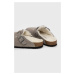 Semišové papuče Birkenstock Boston Shearling šedá barva