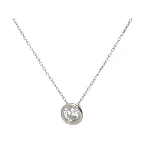 Dámský náhrdelník z bílého zlata se zirkonem ZLNAH131F + DÁREK ZDARMA Ego Fashion