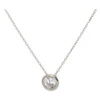 Dámský náhrdelník z bílého zlata se zirkonem ZLNAH131F + DÁREK ZDARMA
