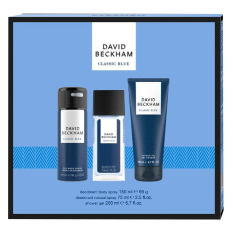 David Beckham Classic Blue - deodorant s rozprašovačem 75 ml + sprchový gel 200 ml + deodorant v