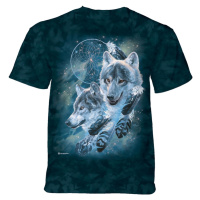 Pánské batikované triko The Mountain - Dreamcatcher Wolf - zelené