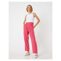 Koton Wide Leg Trousers with Elastic Waistband and Pockets