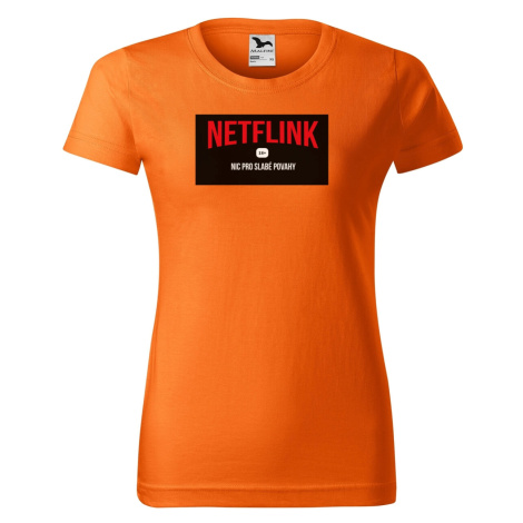 DOBRÝ TRIKO Vtipné dámské tričko NETFLINK Barva: Oranžová