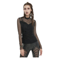 tričko gothic and punk dámské - High Neck Fake - DEVIL FASHION - TT233