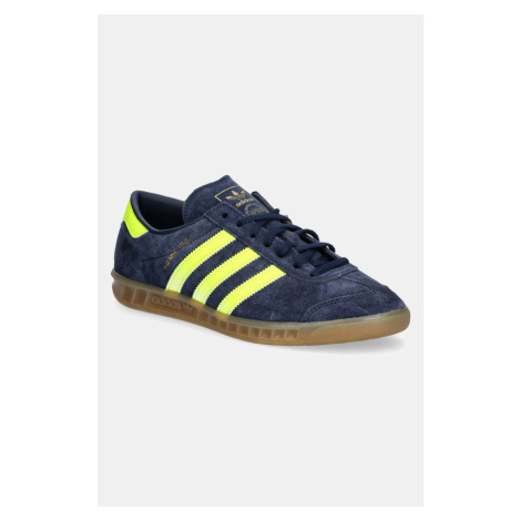 Kožené tenisky adidas Originals Hamburg tmavomodrá barva, JS0678
