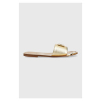 Kožené pantofle Dkny GRACEN dámské, zlatá barva, K1351537