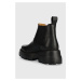 Kožené kotníkové boty Copenhagen dámské, černá barva, na plochém podpatku, CPH155 vitello