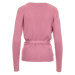 Guess dámský růžový žebrovaný zavinovací svetr janet