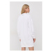 Bavlněné šaty Karl Lagerfeld bílá barva, mini, oversize