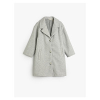 Koton Long Coat with Button Closure, Pocket Detailed