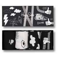 Ponožky Happy Socks Black And White (4-Pack) dámské