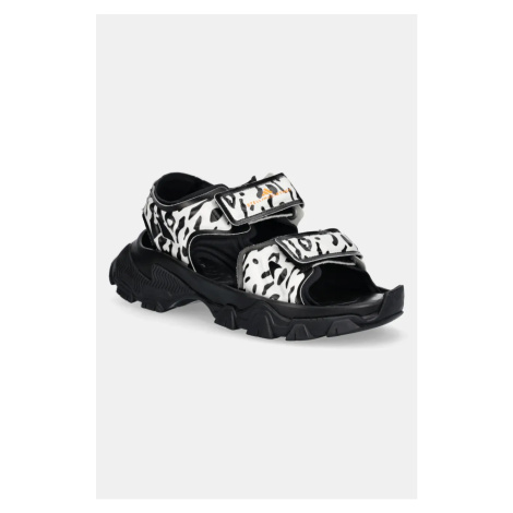 Sandály adidas by Stella McCartney Hika Sandal Canvas AOP dámské, černá barva, IF1797
