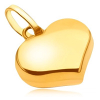 Přívěsek ze žlutého 14K zlata - lesklé hladké pravidelné srdce