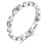 MOISS Elegantní stříbrný prsten s čirými zirkony R00019