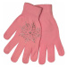 Salva rose prstové rukavice s kamínky světle růžová
