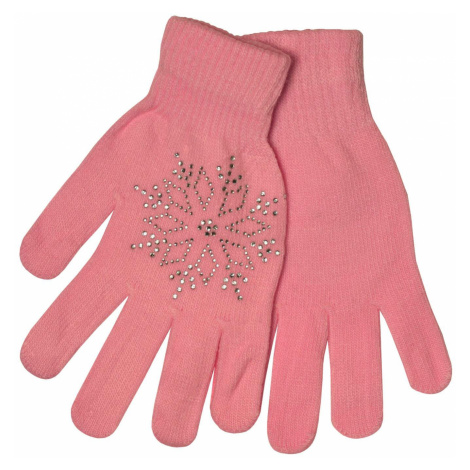 Salva rose prstové rukavice s kamínky světle růžová Echt