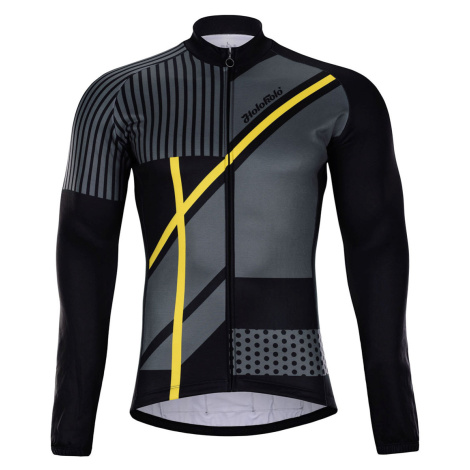 HOLOKOLO Cyklistický dres s dlouhým rukávem zimní - TRACE WINTER - černá/žlutá