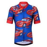 HOLOKOLO Cyklistický dres s krátkým rukávem - CARS KIDS - modrá/červená
