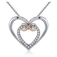 Milovaný náhrdelník ze stříbra 925 se srdcem a kamínky