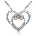 Milovaný náhrdelník ze stříbra 925 se srdcem a kamínky