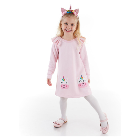 Denokids Cowcorn Unicorn Thick Pink Girls' Dress