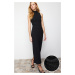 Trendyol Black Textured Fabric Pencil Maxi Skirt