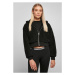 Ladies Short Oversized Sherpa Jacket - black