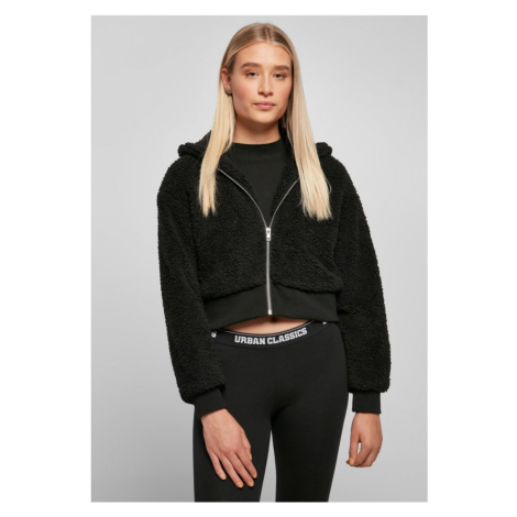 Ladies Short Oversized Sherpa Jacket - black Urban Classics