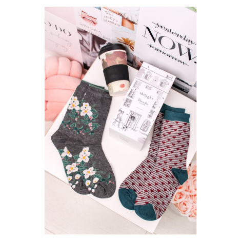 Dárkový set hrnek + ponožky Floral Bamboo Cup & Socks Gift Set