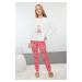 Trendyol White-Multicolored 100% Cotton Winter Themed Knitted Pajama Set