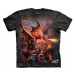 Pánské batikované triko The Mountain - Fire Dragon - černé