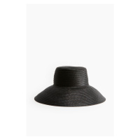 H & M - Slaměný klobouk's šikmou krempou - černá