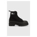 Nízké kozačky Tommy Jeans TJW FOXING CANVAS BOOT dámské, černá barva, na platformě, EN0EN02216
