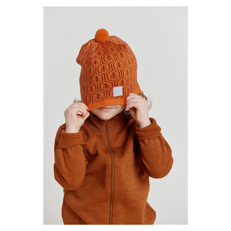 Dětska čepice Reima oranžová barva, vlněná