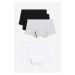 H & M - Bavlněné kalhotky boxer: balení po 5 - černá