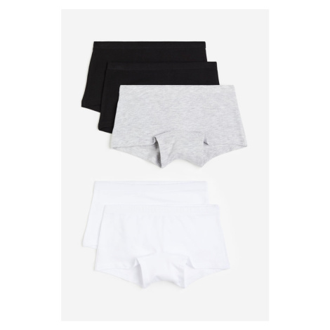 H & M - Bavlněné kalhotky boxer: balení po 5 - černá H&M