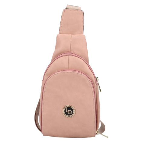 Originální malý koženkový batůžek Zeke, růžová Laura Biaggi